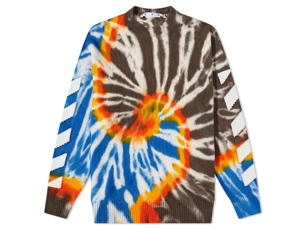 Pre-owned Off-white Tie Dye Knit Brown/blue/multi