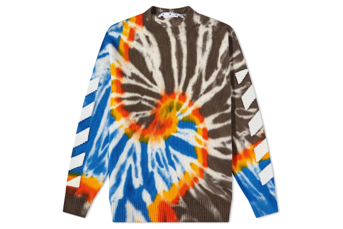 Pre-owned Off-white Tie Dye Knit Brown/blue/multi