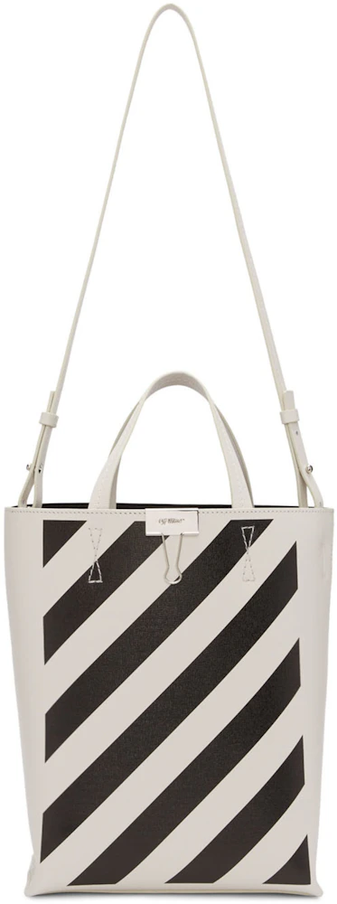 OFF-WHITE Tote Diag Off White Black in Leather with Gunmetal - GB