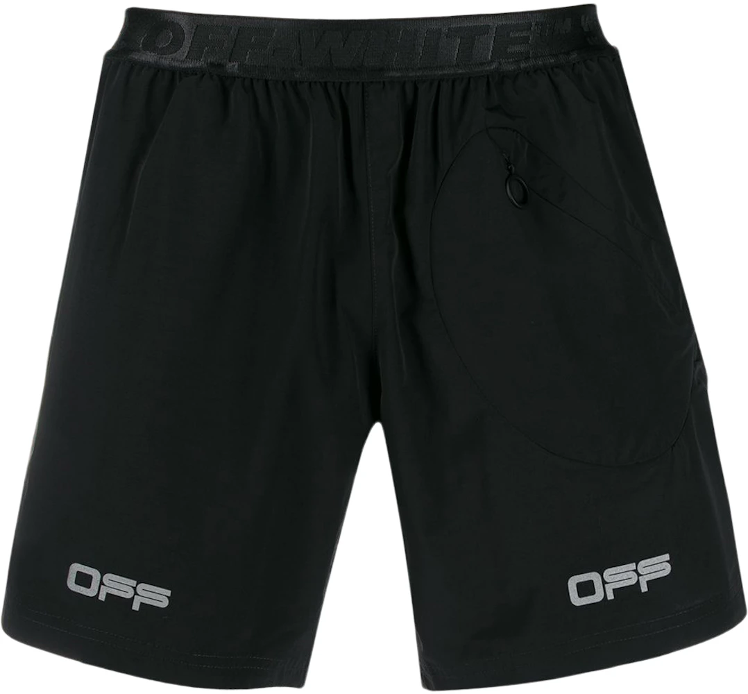 OFF-WHITE Track Shorts Black/Silver Men's - SS20 - US