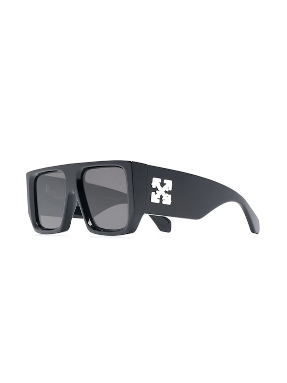 Pre-owned Off-white Tropez Rectangular Frame Sunglasses Black/white (omri013s21pla0011001)