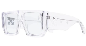 Off-White Tropez Rectangular Frame Sunglasses Transparent/White