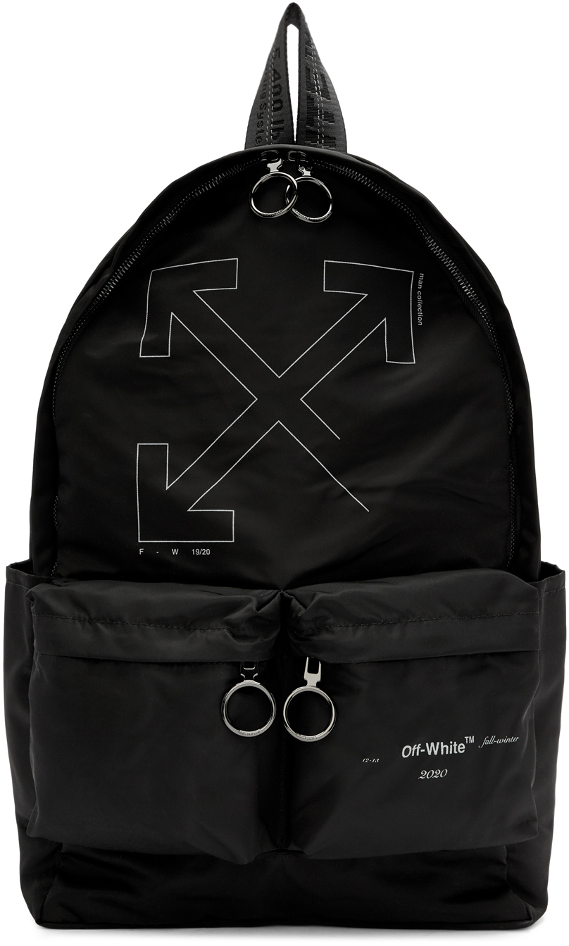 OFF-WHITE Unfinished Backpack Black Silver in Polymide with ...