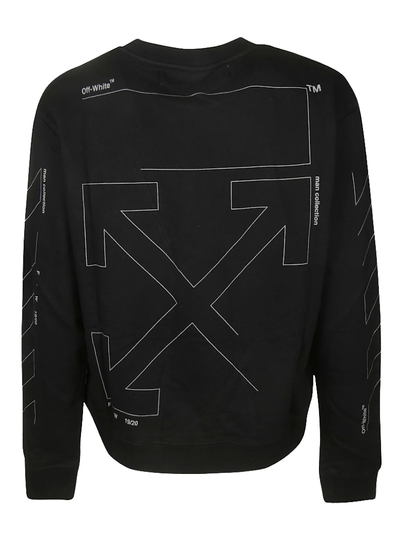 OFF-WHITE Unfinished Diag Sweatshirt Black/Silver