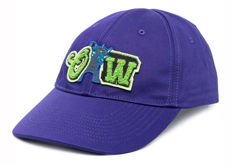 Pre-owned Off-white Men's Offwhite Varsity Baseball Cap In Purple