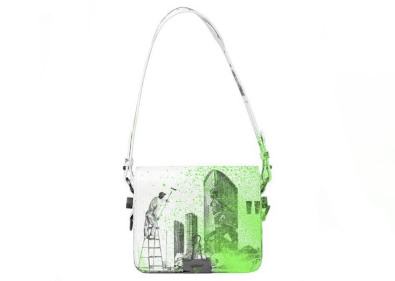 OFFWHITE Virgil Abloh ICA Flap Bag 01 White/Green in Leather IT
