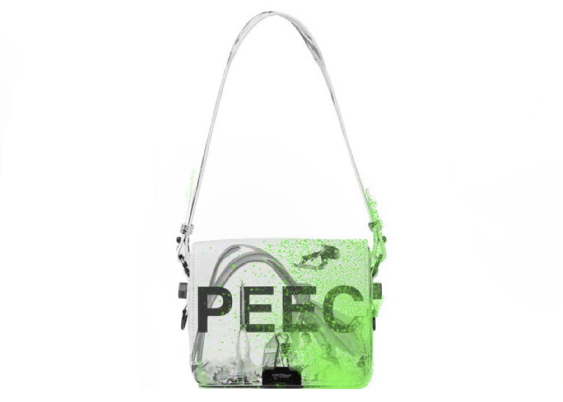 OFF-WHITE Virgil Abloh ICA Flap Bag 03 White/Green in Leather - JP