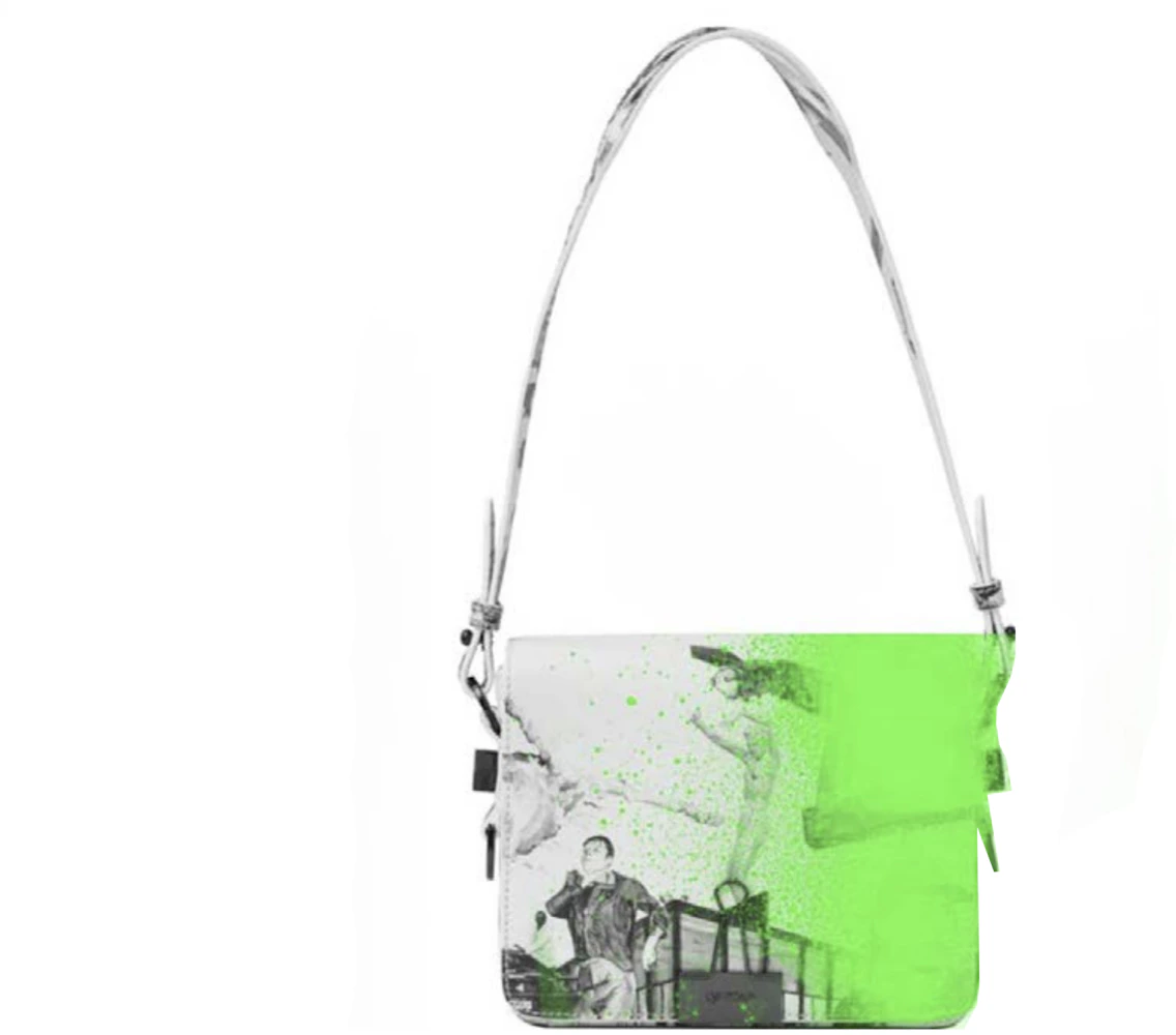 OFF-WHITE Virgil Abloh ICA Flap Bag 04 White/Green in Leather - US