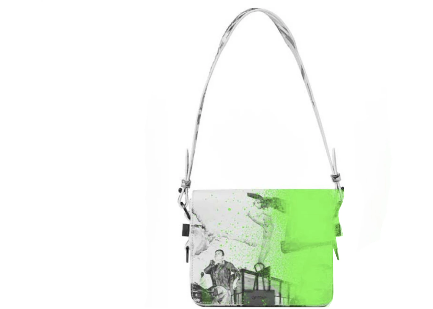 OFF-WHITE Virgil Abloh ICA Flap Bag 04 White/Green in Leather - US