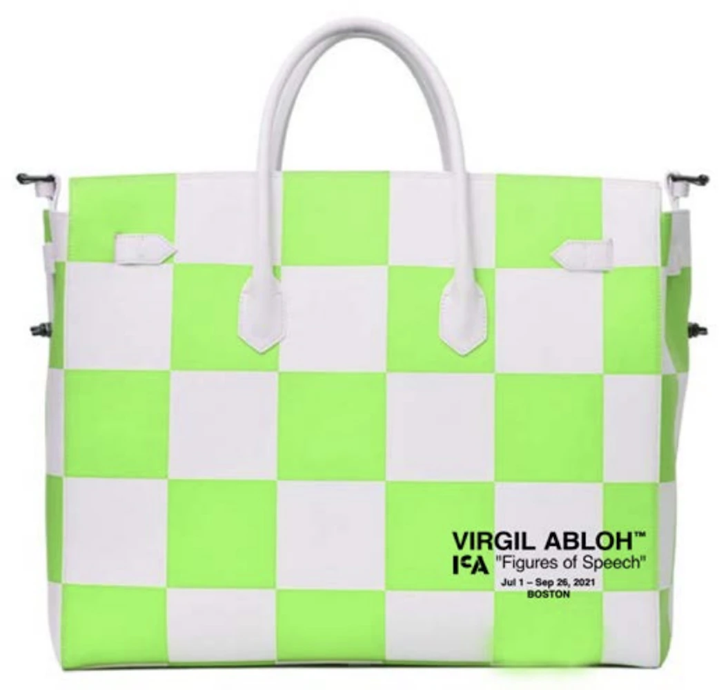 OFF-WHITE Virgil Abloh ICA Diagonal Flap Bag Black/Green in Leather - US
