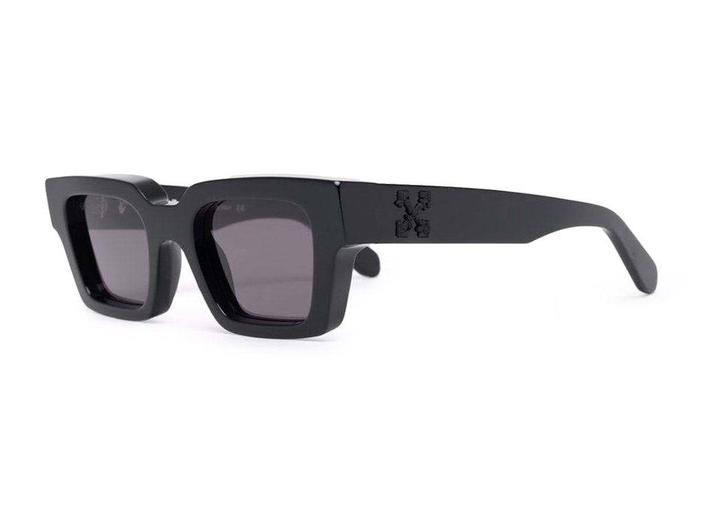Pre-owned Off-white Virgil Rectangle Frame Sunglasses Black/black/grey (oeri022s22pla0011007)