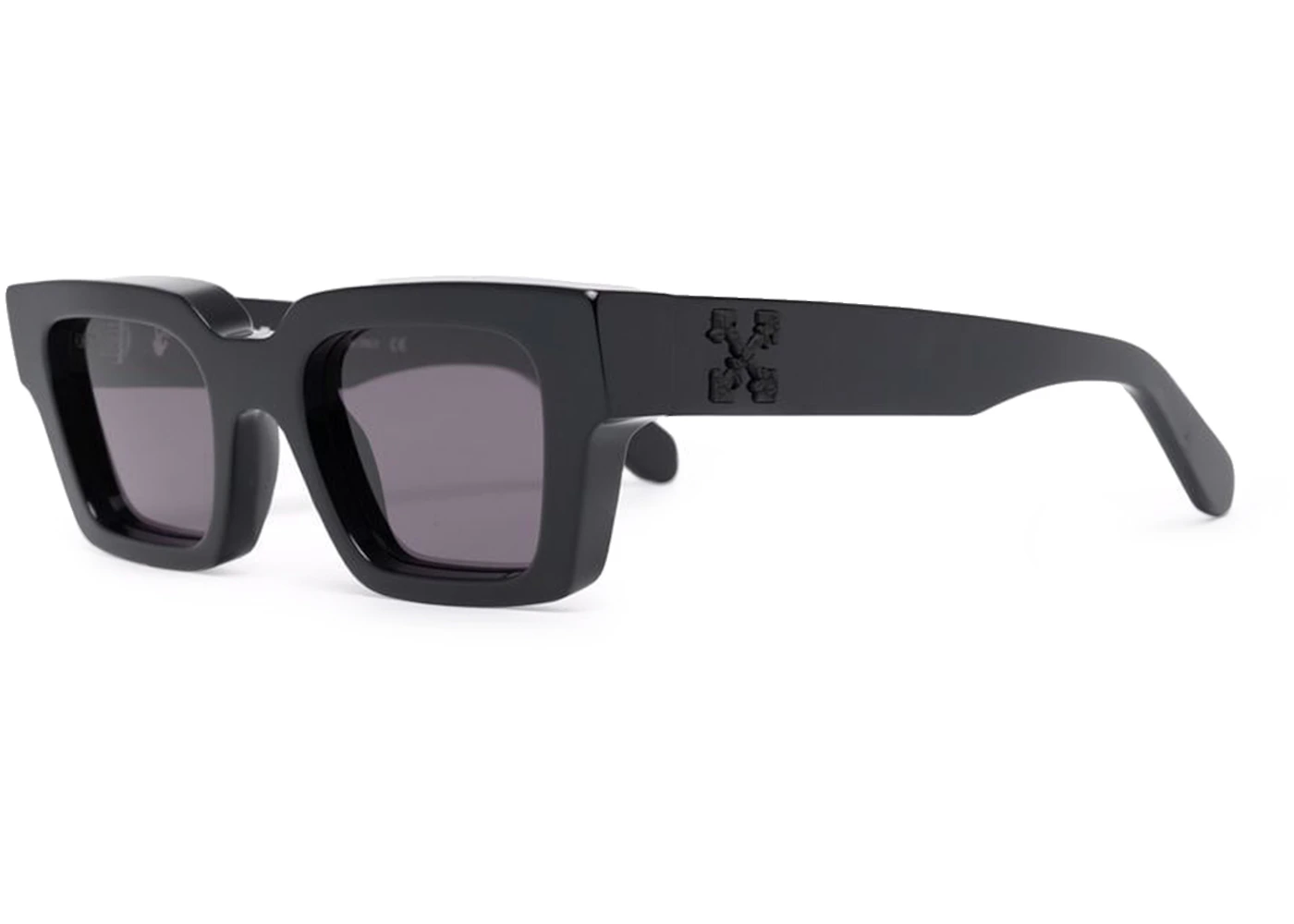 OFF-WHITE Virgil Rectangle Frame Sunglasses Black/Black/Grey ...