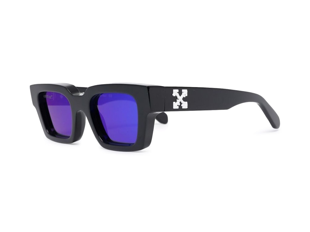 OFF-WHITE Virgil Rectangle Frame Sunglasses Black/White/Blue  (OERI022S22PLA0011045)