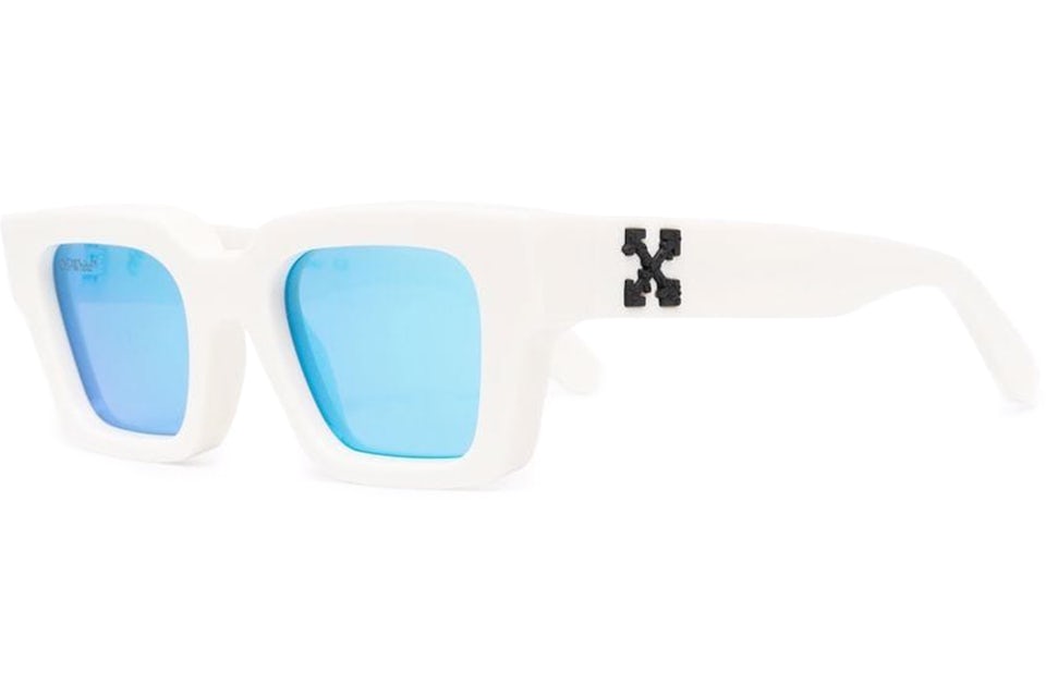 OFF-WHITE Virgil Rectangle Frame Sunglasses White/Black/Blue  (OERI022S22PLA0010140) Men's - SS22 - US