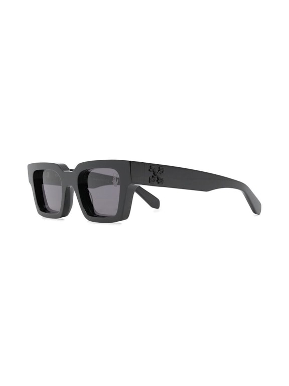 Pre-owned Off-white Virgil Square Frame Sunglasses Black/black (omri012r21pla0011010)