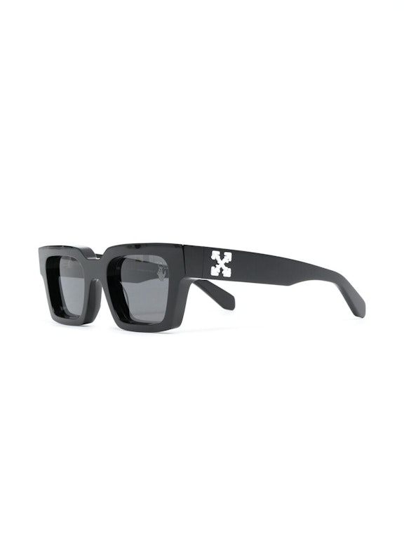 Pre-owned Off-white Virgil Square Frame Sunglasses Black/white/grey (omri012r21pla0011001)