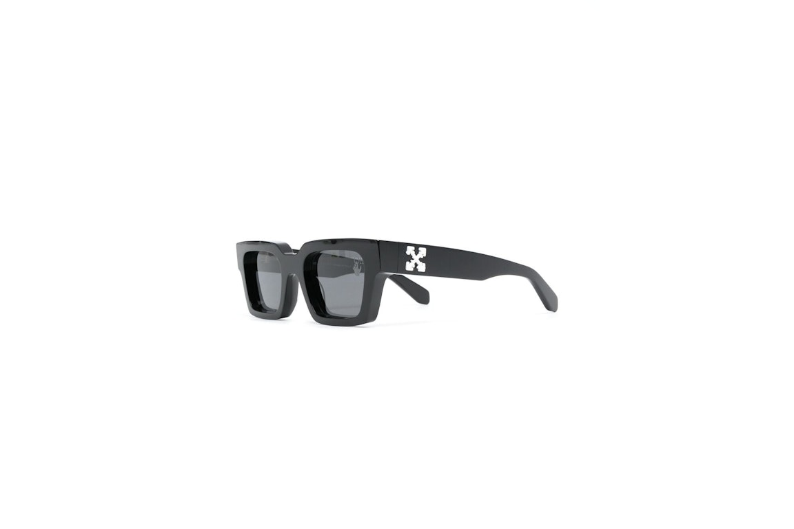 Pre-owned Off-white Virgil Square Frame Sunglasses Black/white/grey (omri012r21pla0011001)