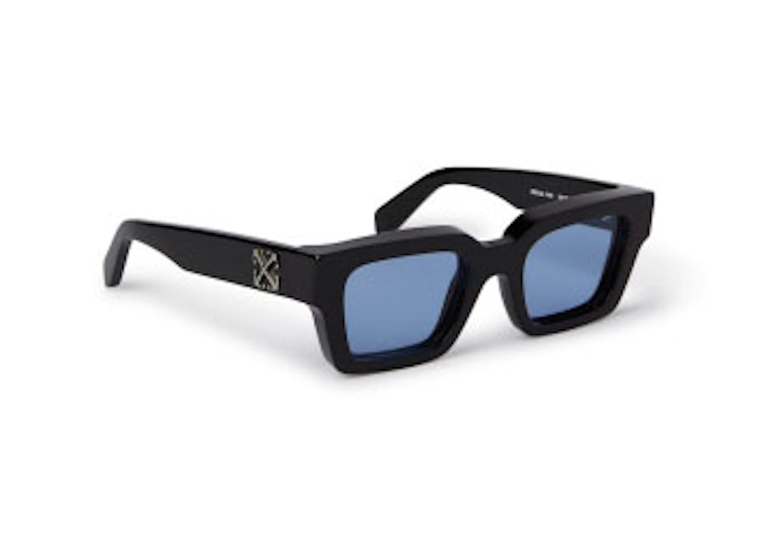 Pre-owned Off-white Virgil Square Sunglasses Black/light Blue (oeri126s24pla0011040-fr)