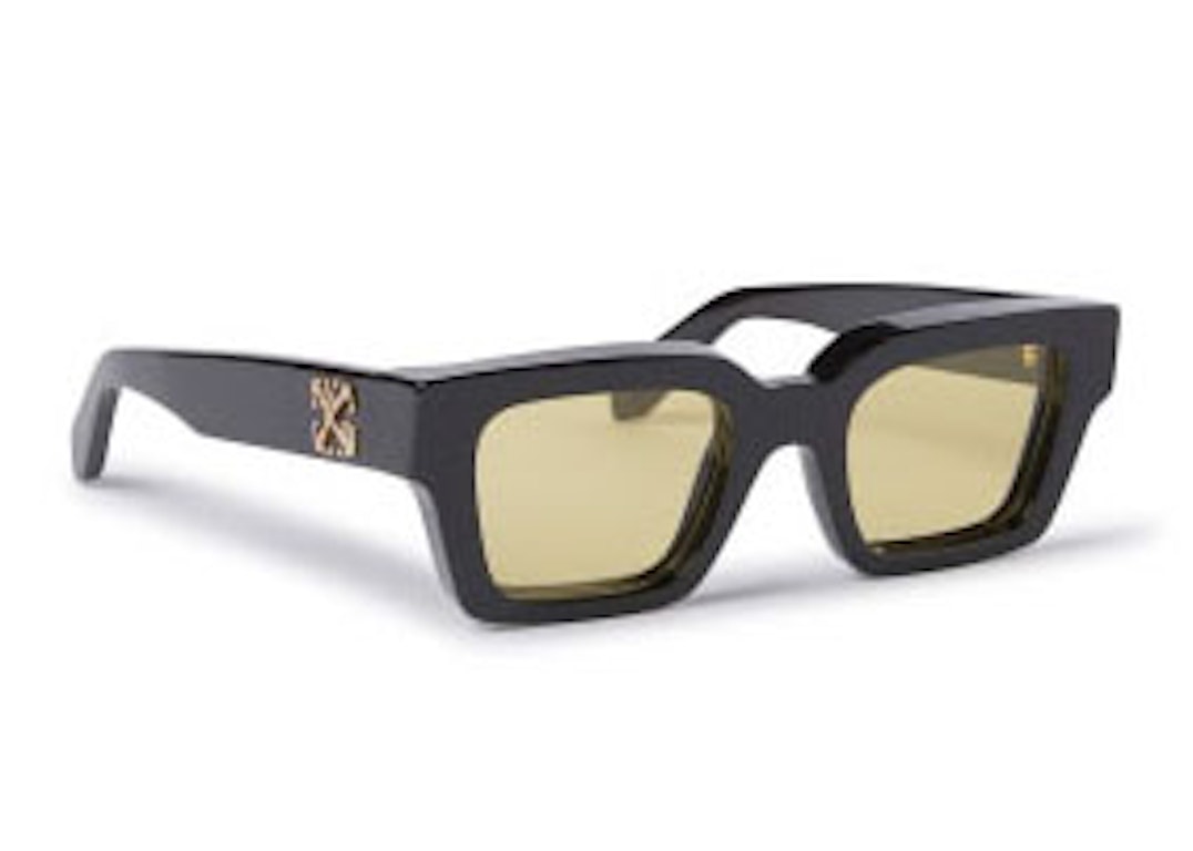 Pre-owned Off-white Virgil Square Sunglasses Black/yellow (oeri126s24pla0011018-fr)