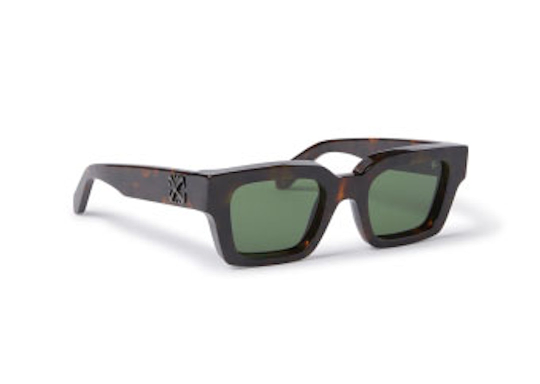 Pre-owned Off-white Virgil Square Sunglasses Havana/green (oeri126s24pla0016055-fr)