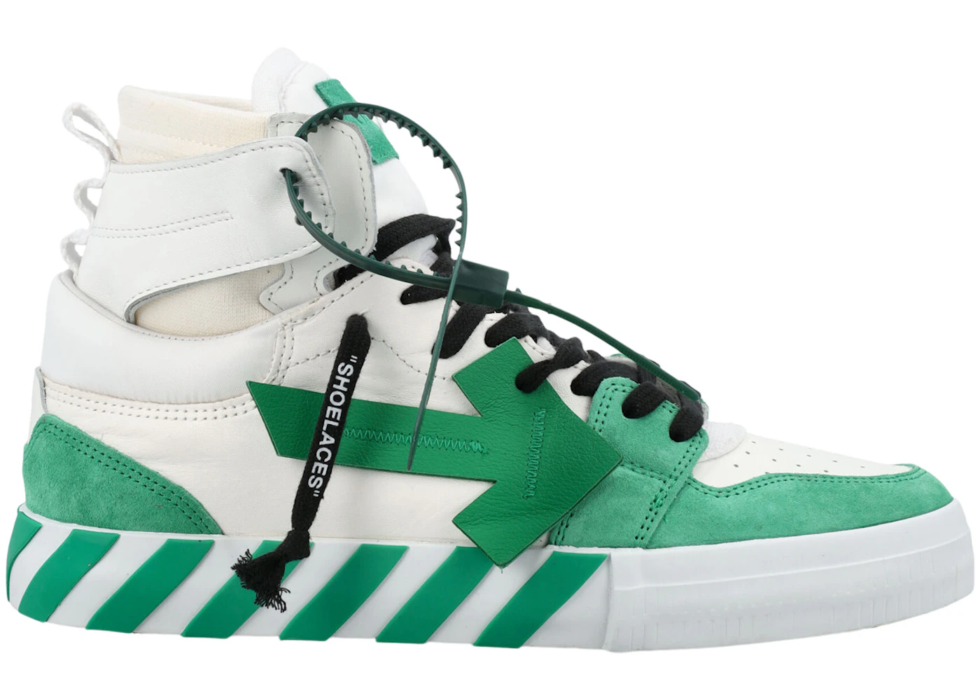 OFF-WHITE Vulc High White Green Men's - OMIA225F22LEA0010155 - US