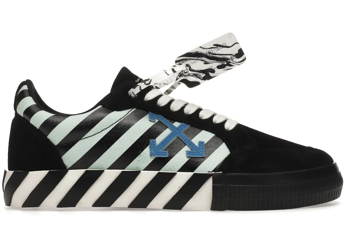 OFF-WHITE Vulc Low Black Blue Arrow Men's OMIA085R21LEA0061045 US