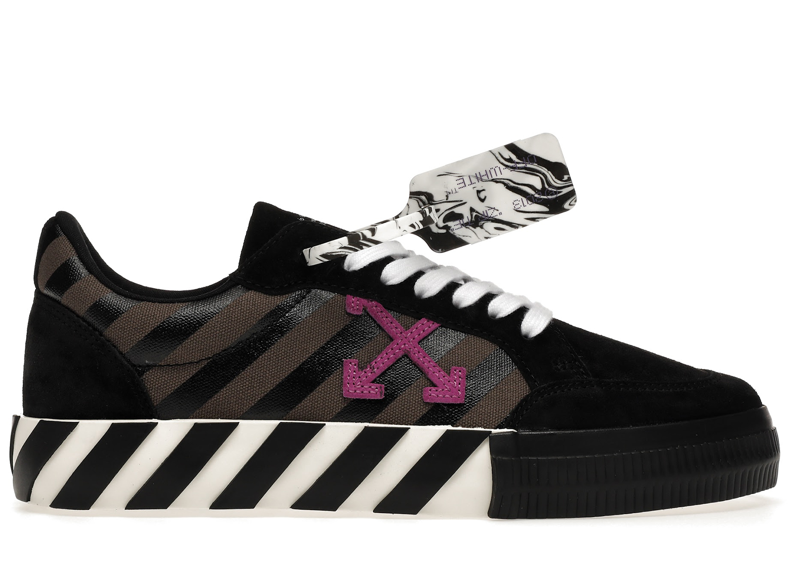 OFF-WHITE Vulc Low Diag Print Black Fuchsia