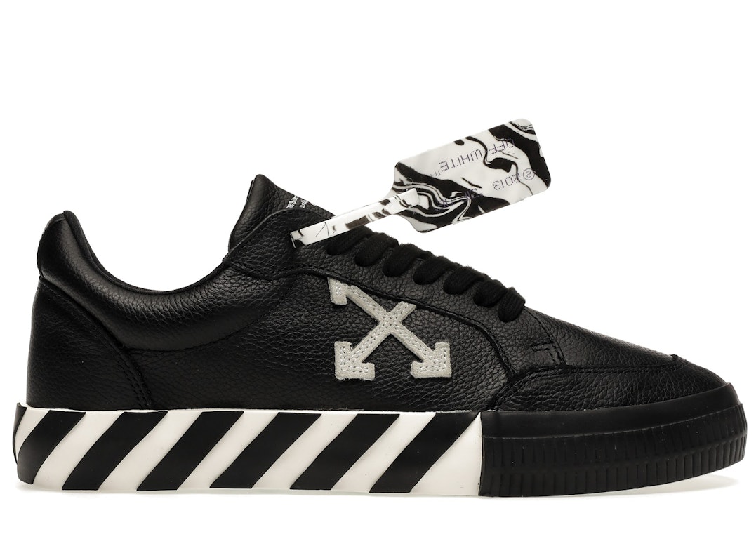 Pre-owned Off-white Vulc Low Leather Black White Fw21 In Black/black/white