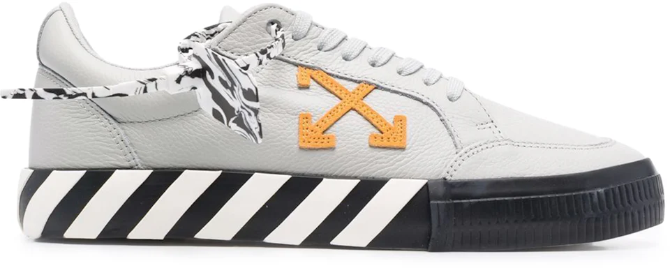 OFF-WHITE Vulc Low Leather Light Grey Yellow Men's ...