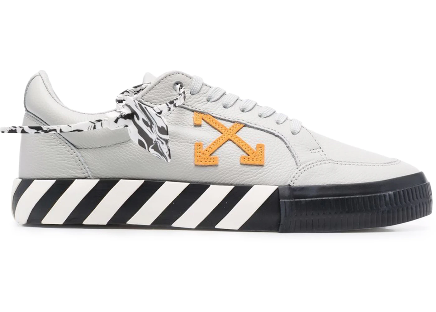 OFF-WHITE Vulc Low Leather Light Grey Yellow Men's ...