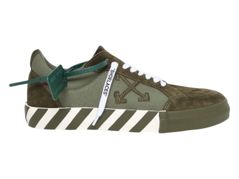 Pre-owned Off-white Men's Offwhite Vulc Low Sneakers In Military Green