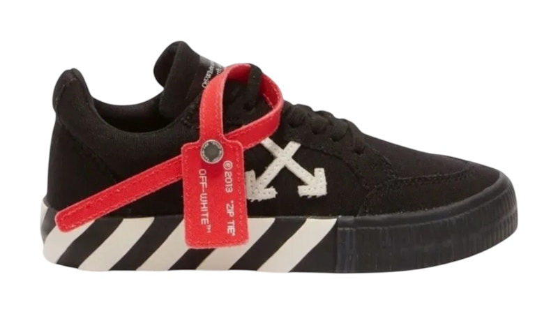 Pre-owned Off-white Off Off Vulcanised Low Canvas Lace Up (kids) Sneakers In Black/white In Multi