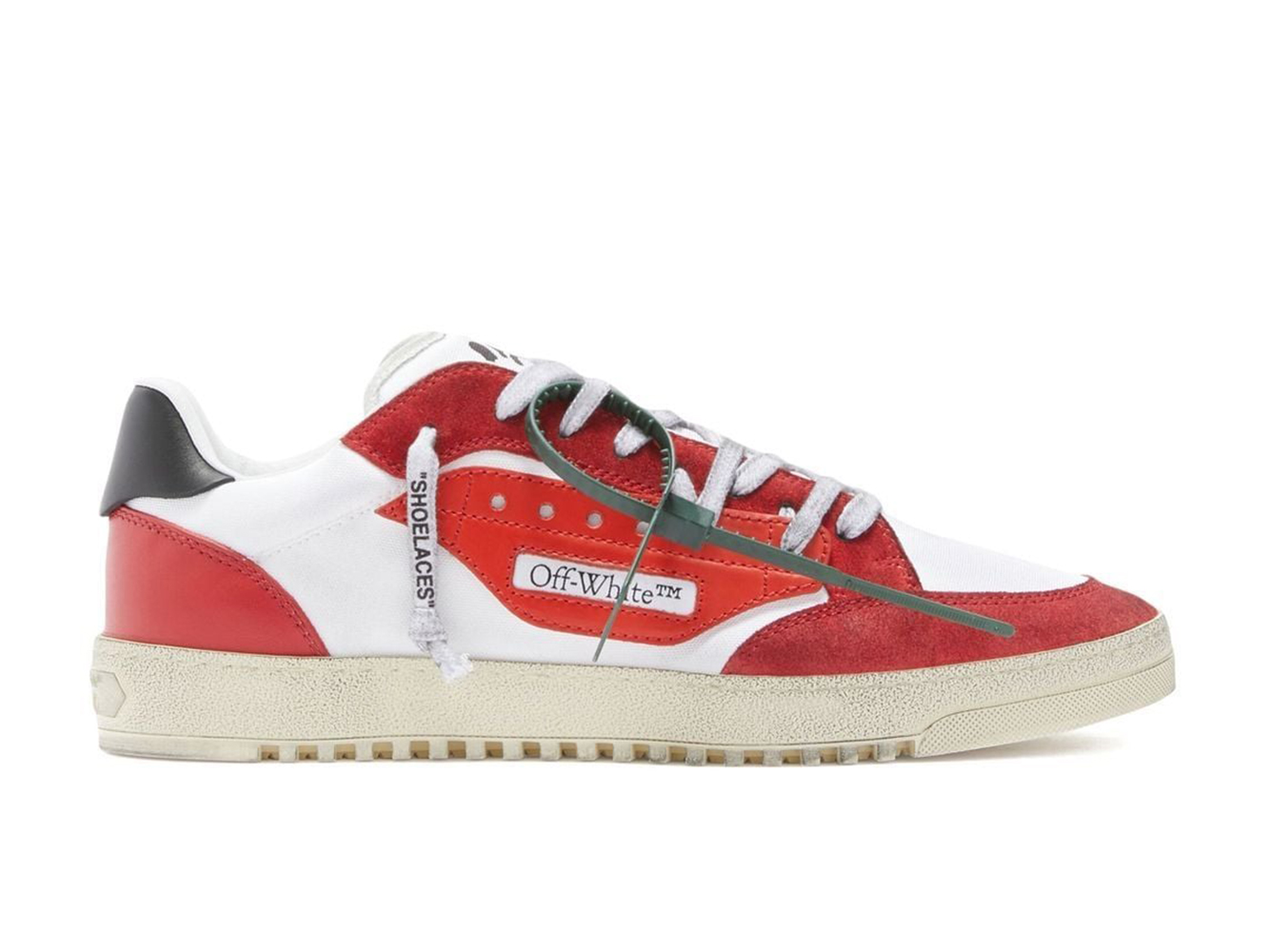 OFF-WHITE Vulcanized 5.0 Low Top Distressed White Red Black Men's