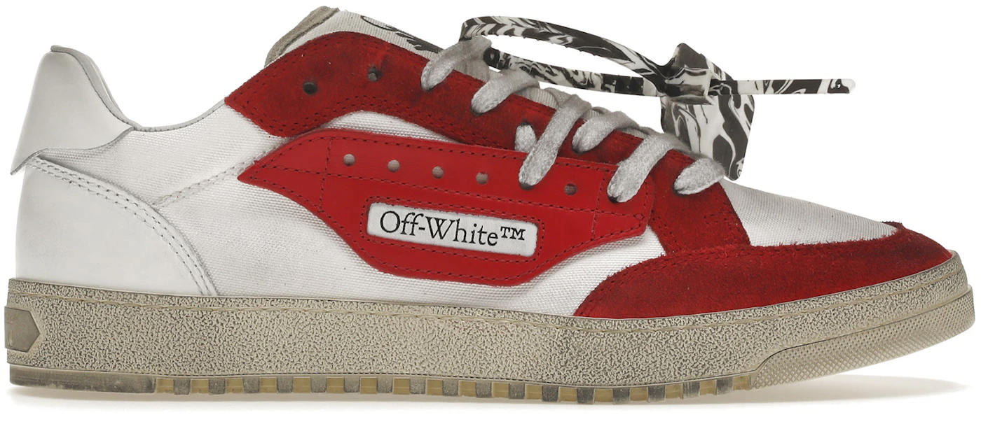 OFF-WHITE Vulcanized Low Top White Red - OMIA227F21FAB0010129 - US