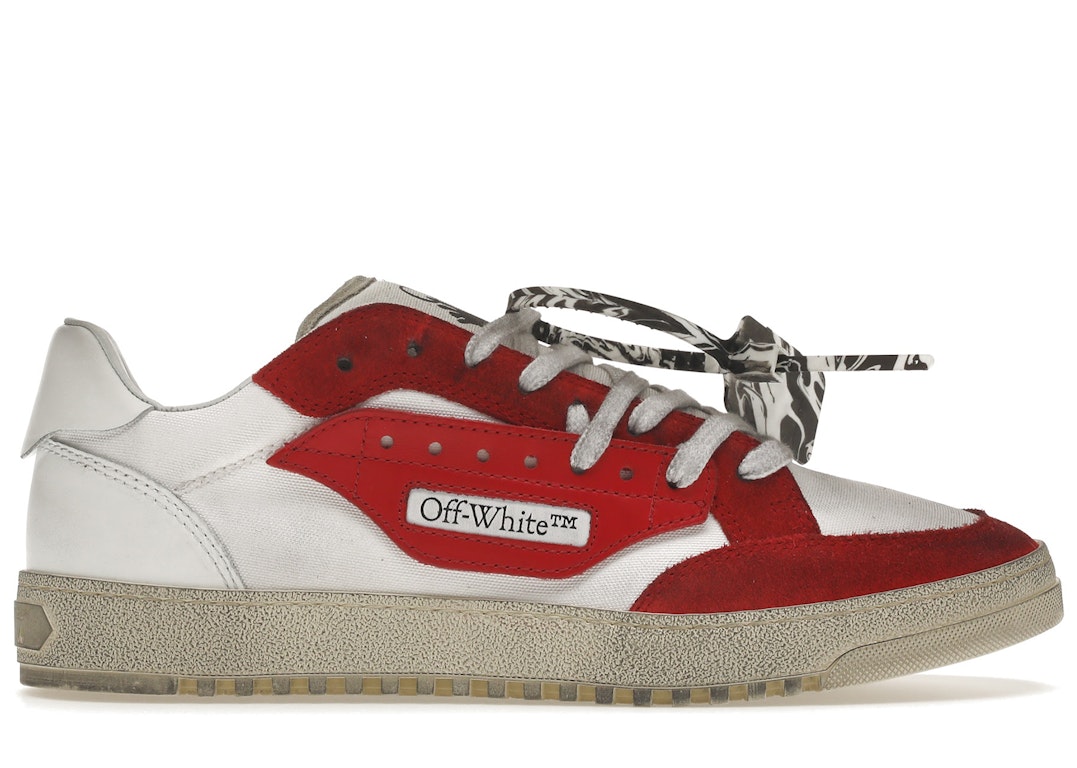 Pre-owned Off-white Vulcanized 5.0 Low Top White Red In White/red
