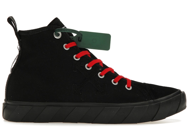 Pre-owned Off-white Men's Offwhite Vulcanized Hi Canvas Sneakers In Black/red