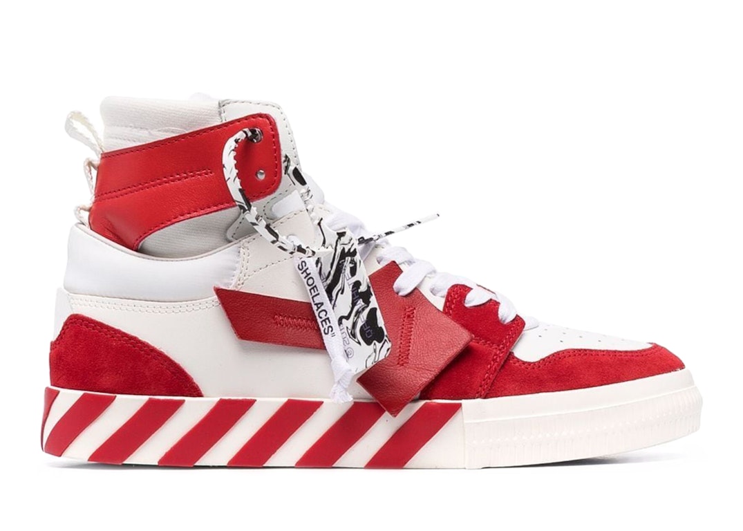 Pre-owned Off-white Vulcanized Hi Top White Red In White/red