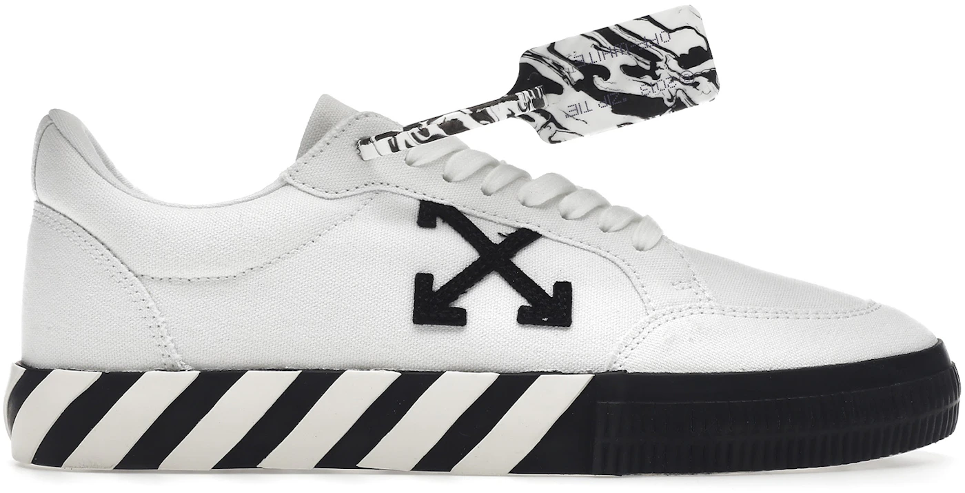 OFF-WHITE Low Vulcanized suede-trimmed canvas sneakers