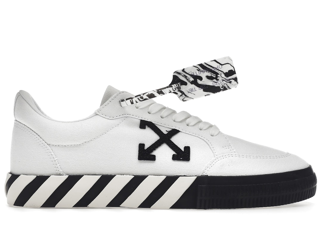 Pre-owned Off-white Vulcanized Low Canvas White Black In White/black