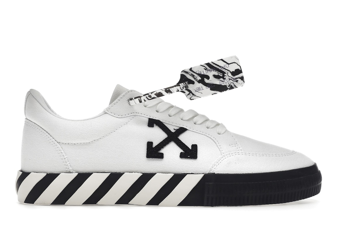 Pre-owned Off-white Vulcanized Low Canvas White Black In White/black