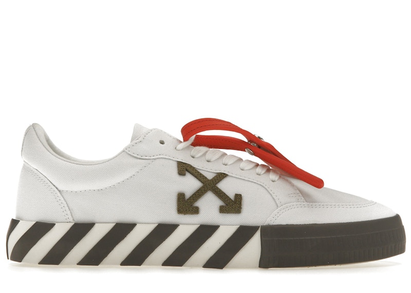 OFF-WHITE Vulcanized Low White Khaki Canvas Men's