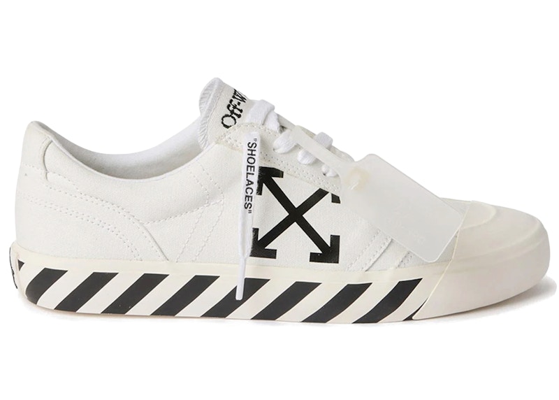 Men's OFF Vulcanized Undercut Sneakers in White/Black