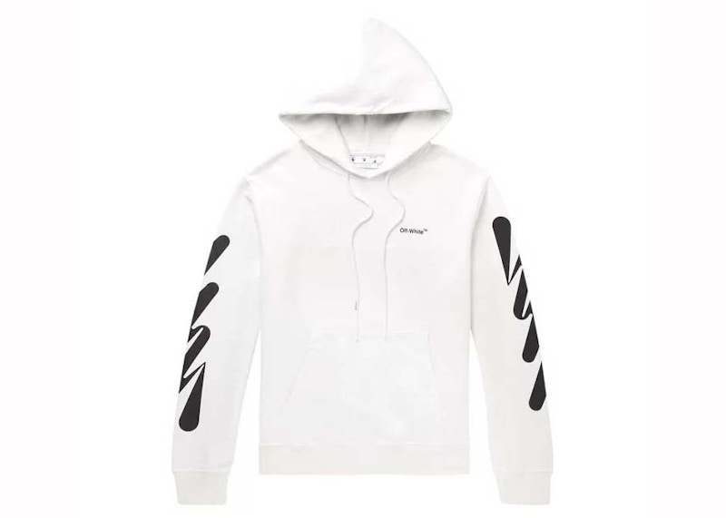 OFF WHITE Wave Diag Slim Hoodie White Black Men s SS22 GB