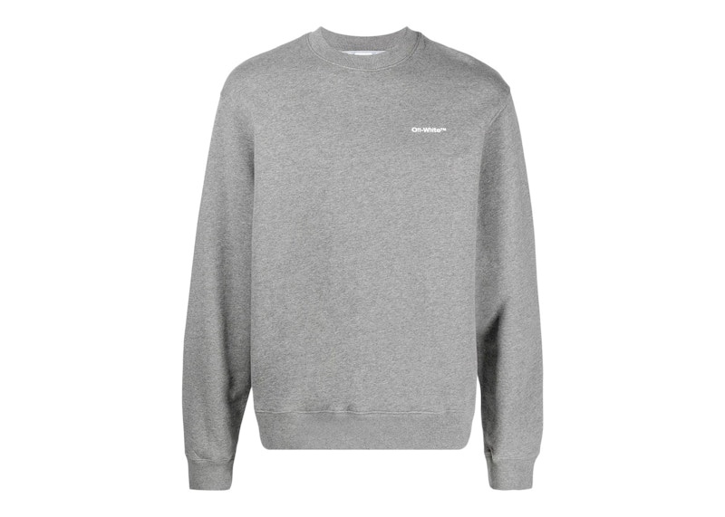 OFF-WHITE Wave Outl Diag Slim Crewneck Grey/White