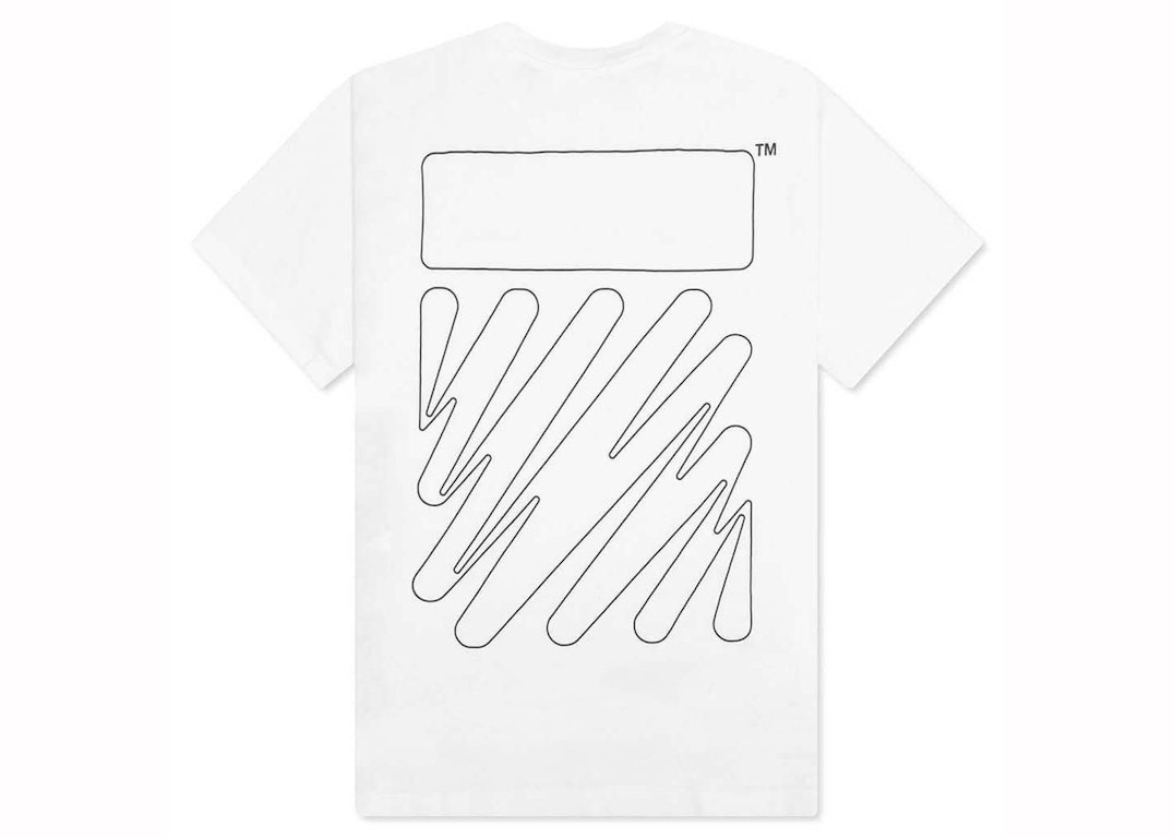 Pre-owned Off-white Wave Outline Diag Slim S/s Tee White