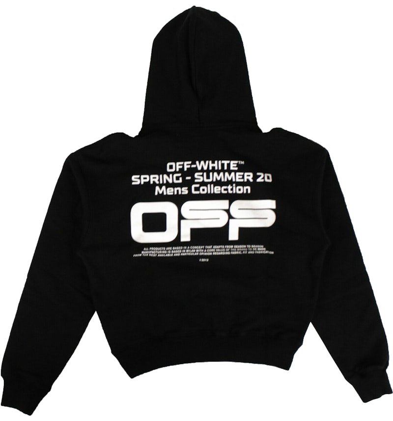 OFF-WHITE Wavy Line Logo Hoodie Black Men's SS20 US
