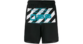 OFF-WHITE Wavy Line Mesh Shorts Black/Multicolor
