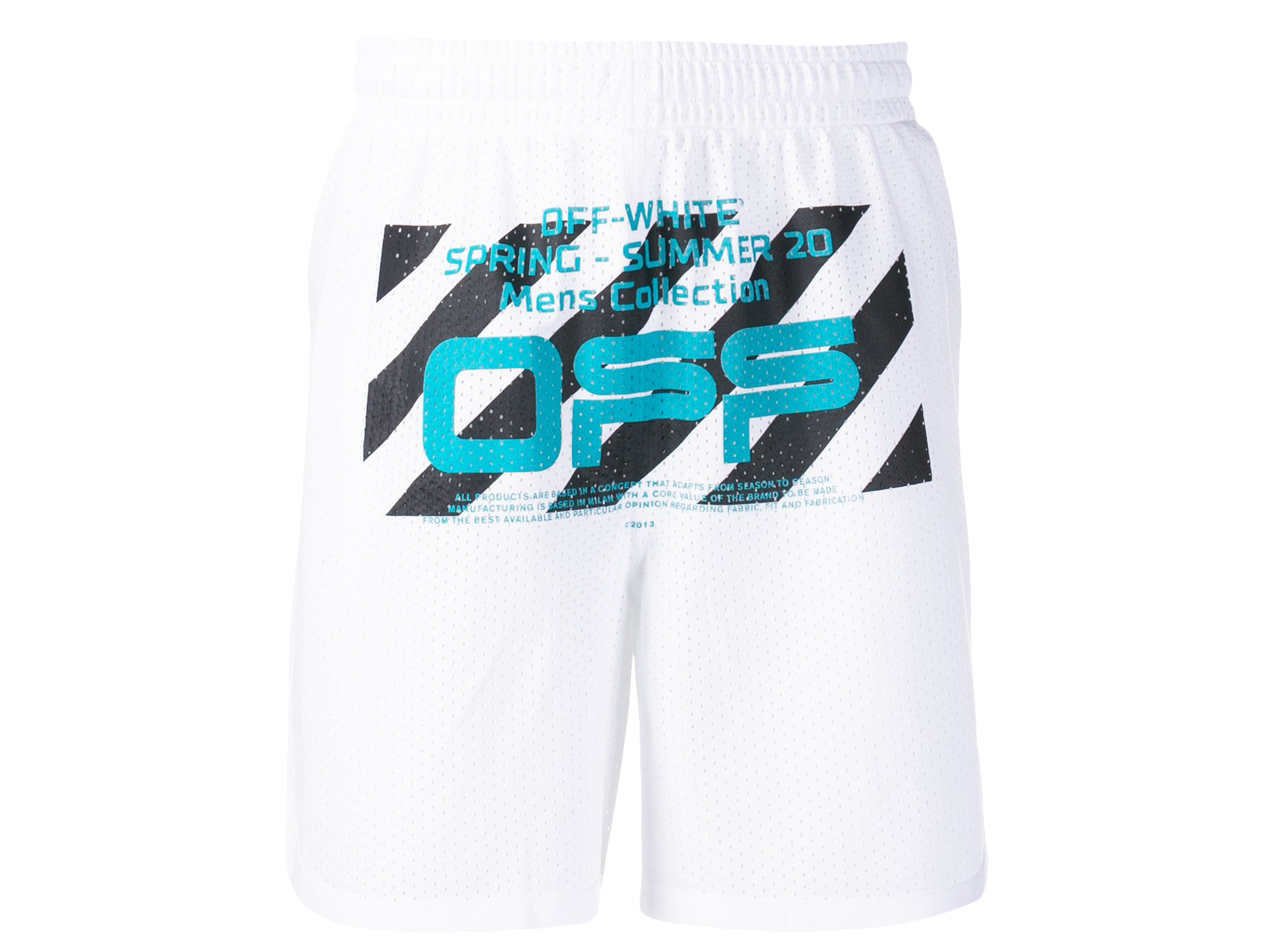 OFF-WHITE Wavy Line Mesh Shorts White/Multicolor Men's - SS20 - US