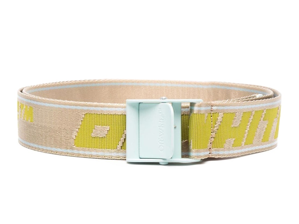 Pre-owned Off-white Womens 2.0 Industrial Logo Belt Green/neutral