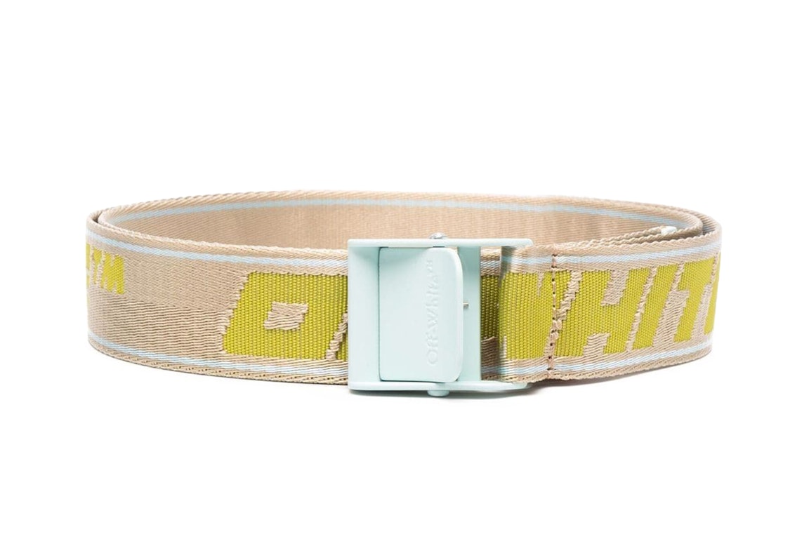 Pre-owned Off-white Womens 2.0 Industrial Logo Belt Green/neutral